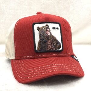 Goorin Bros Hat Cap The Farm Bear Corduroy Red Snapback Cable Knit Limited Run
